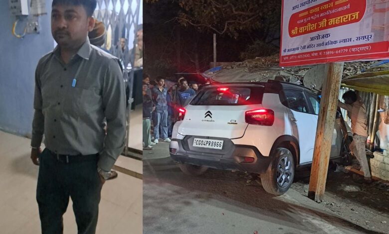 पुरानी बस्ती में तेज रफ्तार कार दुकान में जा घुसी, चालक हिरासत में