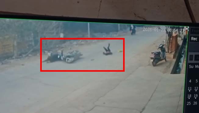 A motorcyclist's negligence led to him hitting an elderly pedestrian; the elderly man was taken to the hospital.